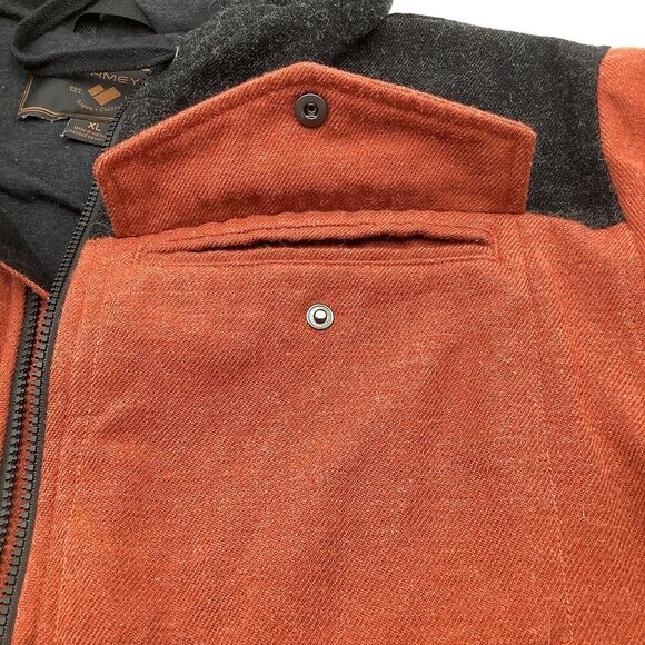 Obermeyer Mens Long Sleeve Full Zip Wool Blend Hoodie Jacket Orange Size XL - Picture 6 of 13